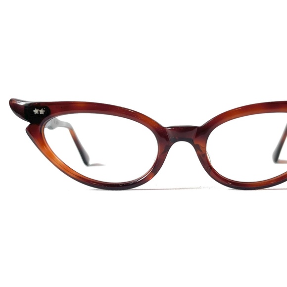 Petite Fit Cat Eye MCM Eyeglasses New Old Stock 1950s Tortoise Glasses Frames US - Picture 1 of 13